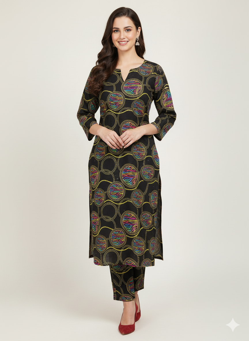 𝘼𝙡𝙡𝙊𝙫𝙚𝙍 2𝙋𝙘 KHADDAR Black Dress
