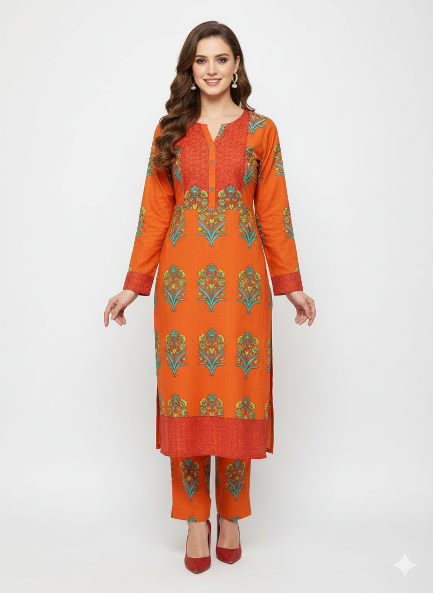 𝘼𝙡𝙡𝙊𝙫𝙚𝙍 2𝙋𝙘 KHADDAR Red Dress