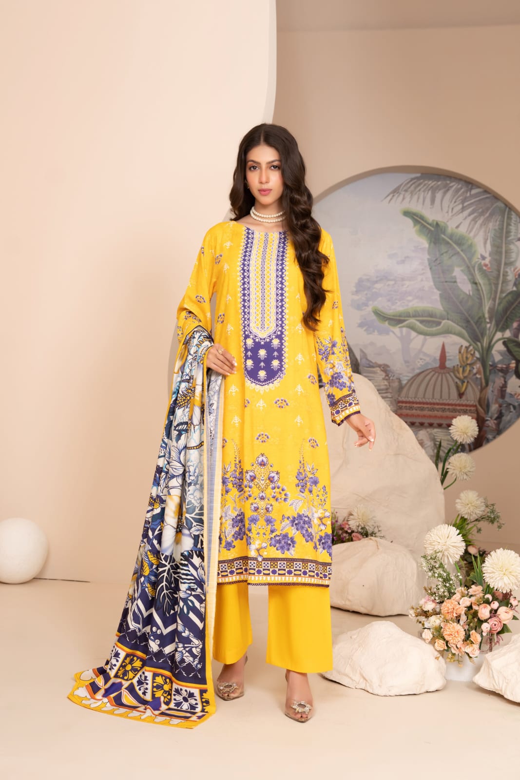 Unstitched 3PC Collection Imperial Viole